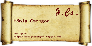 Hönig Csongor névjegykártya